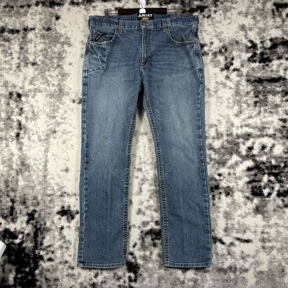 Ariat Rebar M5 Slim Straight Jeans Mens Size 40x34 Performance Stretch Career - Picture 1 of 11